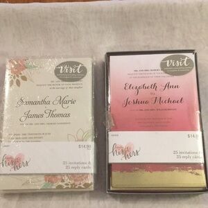 Two sets Studio His & Hers Invitation & Reply Card (AD)